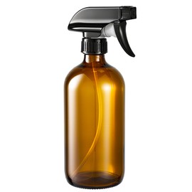 Supercenter Glass Spray Bottles, Amber Glass Spray Bottles, 16oz, Adjustable Nozzle for Stream and Spray, Reusable, for Essential Oils, Cleaning Products, Detergents(1ps)