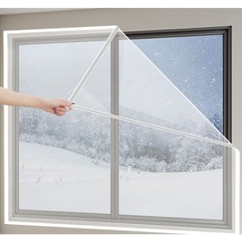 Velcro Windproof Vinyl Window Draft Blocker Cold Protection Small Window Curtain Windproof Vinyl 75x100 2ea