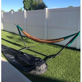 9FT Hammock Cover Patio Waterproof Hammock Stand Cover Outdoor Dustproof Protective Cover Furniture Cover for Garden Lawn 9 ft Hammock Frame (black, 112x6.7x31.4in)