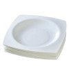 Elegant White Ceramic Kitchen Plate Set for 6 Microwave Safe