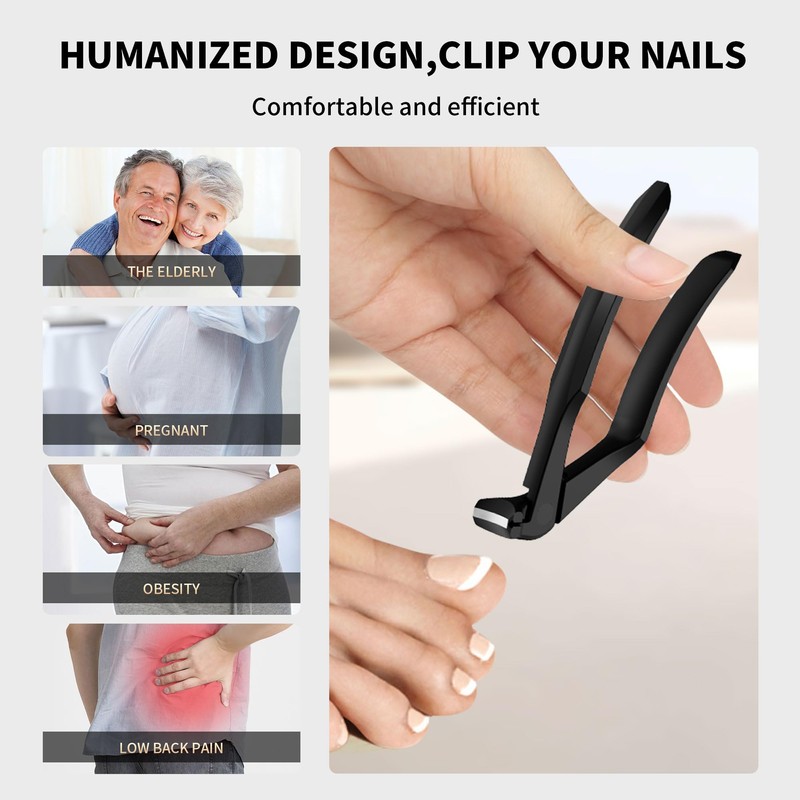 OFIDUS Long Handle Toenail Clippers for Seniors Curved Head Toe