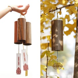 Mowind Chakra Chimes Natural Bamboo Wind Chimes Meditation Chord Windchime Wind Bell for Home Decoration Zen Mindfulness Third Eye Chakra