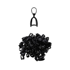 Mandala Crafts Metal Pinch Bail, Pendant Connector, Dangle Charm Clasp Clip for Jewelry Making; 50 PCs Finding Kit (Black, 7 X 20mm)