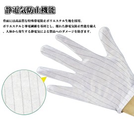 Dengujd Sanwa Supply Anti-Static Gloves, Anti-Slip, 2 Pairs, Medium, Antistatic, Inspection, Work, Precision Equipment, Anti-Static Gloves, For Electronics, Quality Control, Polyester, Anti-Static