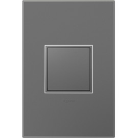 Legrand adorne 15Amp 1-Gang Pop-Out Outlet in Magnesium With Matching Wall Plate, ARPTR151GM2WP