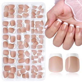 Lifextol 150PC French Tip Press on Nails Short Fake Nails Press ons Acrylic Nails Press on Nails for Women, 15 Sizes Short Press on Nails Coffin Nail Tips False Artificial Nails Stick on Fingernail-I