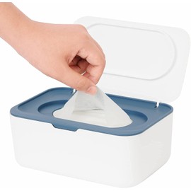 Timotech Dispensador de Toallitas Húmedas, Soporte para Toallitas de Bebés y Adultos, Porta Toallitas Húmedas, Mantiene las toallitas frescas, Fácil de abrir y cerrar (Azul)