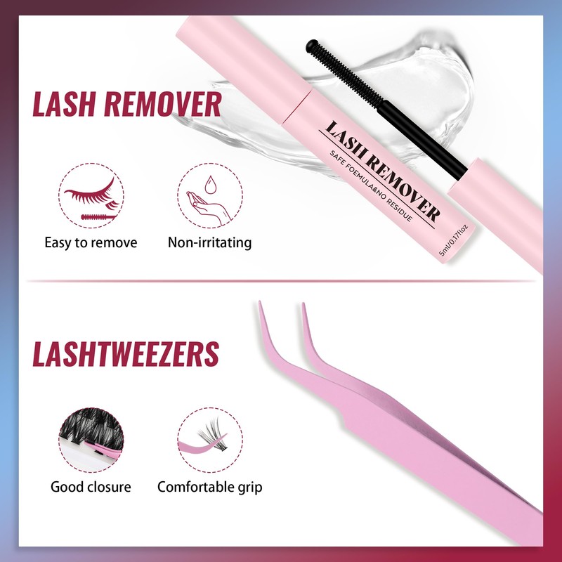 Mayhug Lash Extension Set, 50D Eyelash Extensions Set, 9-16 mm
