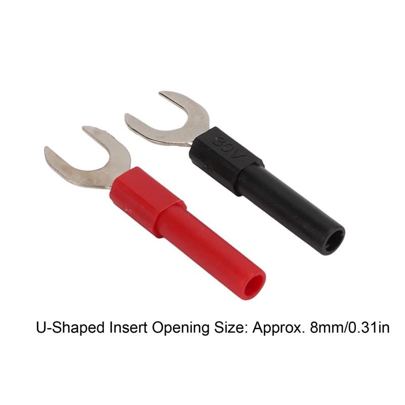 U Fork Spade Connector, Y Spade Plug 4mm Jack Red