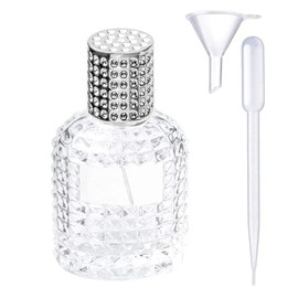 50 ml Perfume Bottle Atomiser, Travel Pineapple Perfume Bottle for Filling, Atomiser Crystal Empty Perfume Bottle for Women or Girls (Silver)