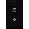 RiteAV 1 Gang Wall Plate (Black) 2 Port - Cat6
