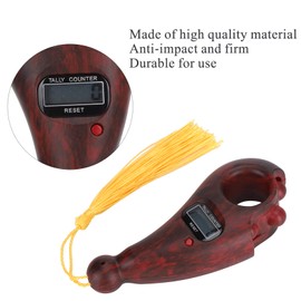 Digital Beads Counter, Wood Grain Digital Beads Prayer Beads Counter Portable Rotating Counter Handheld Finger Beads Counter for Relaxation Depression Finger Activity