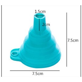 Embudo de silicona plegable de grado alimenticio, mini embudo dispensador de líquidos para el hogar, herramientas de cocina subtanque de sal y azúcar, suministros de bricolaje (2 azul)