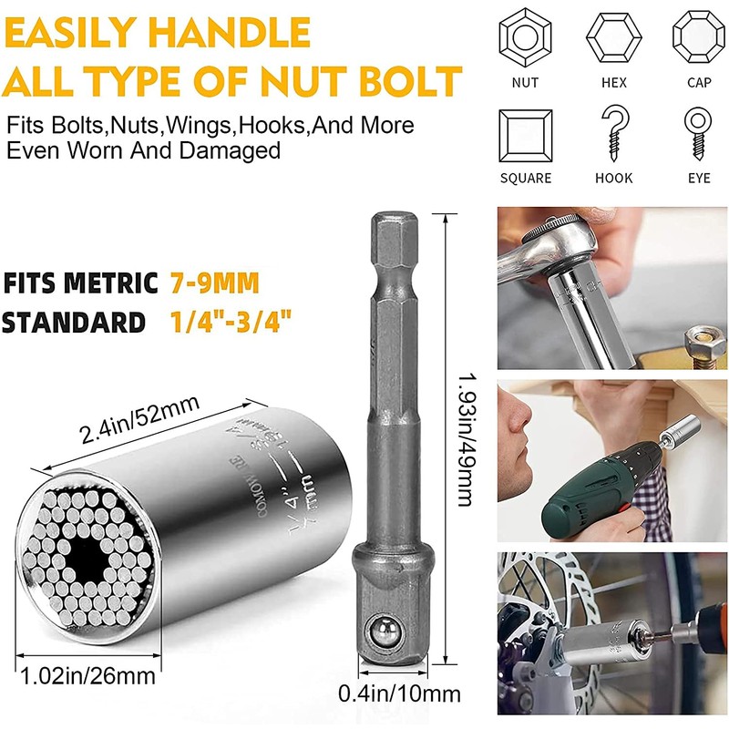 HUTHUHNHN Flexible Bit Holder Extension, Flexible Shaft Bits Drill Set