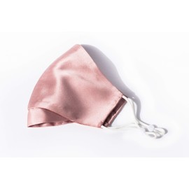 HABAC STUDIO - 100% Mulberry Silk Face Masks Reusable Black Face Masks Washable UK Face Covering for Women Mens Face Masks Silk Mask Nose Wire Adjustable Unisex Wedding Special Occasion. (Dust Pink)
