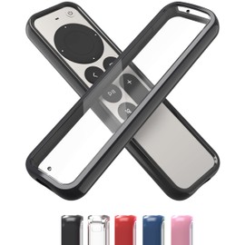 TotalMount Air Rim Case for Apple TV Remotes – Slim, Hybrid Black Perimeter Cover & Clear Back Remote Case with Ultimate Drop Protection