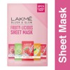 LAKMÉ 100% Natural Fruit Extract Sheet Mask Combo, 20 ml