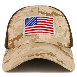 Armycrew American Flag Original Tactical Embroidered Patch Air Mesh Flex Cap - DED - S-M