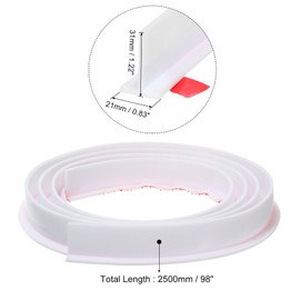 uxcell 98 Inch Collapsible Shower Barrier Stopper T-shape Water Splash Guard Blocker for Bathroom Kitchen Wet and Dry Separation, White