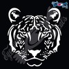 Eyecandy Decals Tiger Head with Outline 6" White Decal Sticker