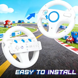 Wii Steering Wheel for Wii Remote Controller, Wii Mario Kart - Set of 2