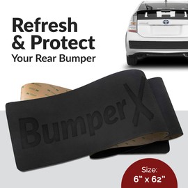 Car Rear Bumper Guard, DIY Peel & Stick On Car Bumper Protector, Adhesive Bumper Protector for Cars, Tough Rubber Protective Strip Universal Fit, 6 x 62 inches - BumperX