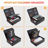 Fireproof Document Box with Lock, Hard Case Files Safe Organizer,