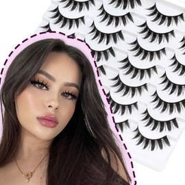 Losha Lashes Spiky Manga Lashes 14 Pairs Wispy False Eyelashes 8D Soft Anime Eye Lashes Natural Fluffy Asian Fake Eyelashes (Manga-14P)