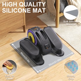 Leg Exerciser Machine Non-Slip Silicone Mat,Non-Slip Workout Mat for Under Desk Ellipticals,Ellipse Leg Exerciser for Elderly People at Home, Improves Stability Device & Protects The Floor(Grey)