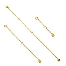 LONAGO 3 Pieces 925 Sterling Silver Necklace Extender Chain Bracelet Extender for Jewellery Making, Silver