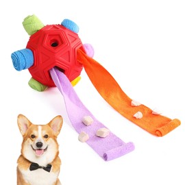 Lmhce Dog Snuffle Ball Toy, Interactive Dog Puzzle Ball, Encourage Natural Foraging Skills Slow Feeder Training Dog Sniff Toy (Red)