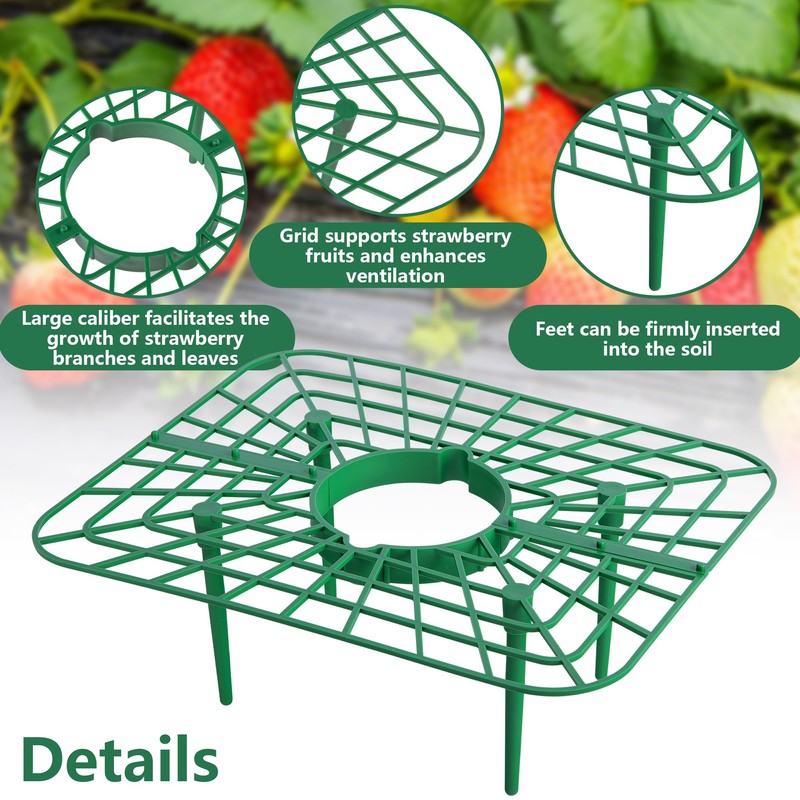 Iceyyyy 12 Packs Square Strawberry Supports-Strawberry Growing Racks- Plant Support