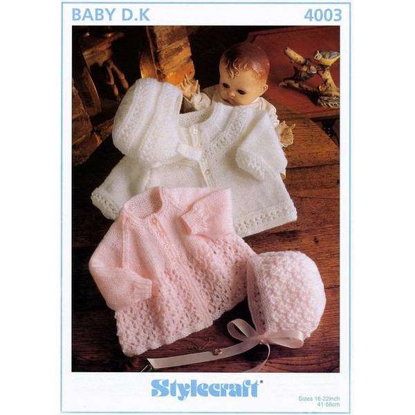 Stylecraft Baby Wondersoft DK Jacket, Bonnet & Helmet Knitting Pattern 4003