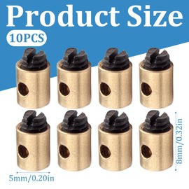 KGDUYC Ropes, Brake Cables, Covers & Guides, Bicycle Cable Clamp, 5 x 6 mm, Brass Throttle Cable for Scooter, Motorcycle, Accelerator, Compatible with Various Vehicles and Garden Tools (Pack of 10)