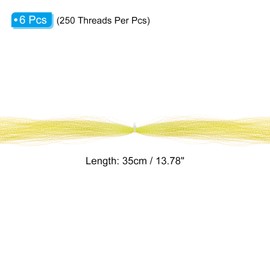 PATIKIL Crystal Flash Fly Fishing Line Fly Tying Material, 6Pcs 250 Strands Dry Flies Decorating Accessories for Making Fishing Hook Lure Flies, Fluorescent Yellow