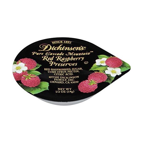 Dickinson's Pure Cascade Mountain Red Raspberry Preserves, 0.5 Ounce (Pack of 200)