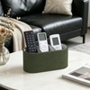 MEIBOOCH Remote Control Holder, Oval Pen Holder for Desk, Olive