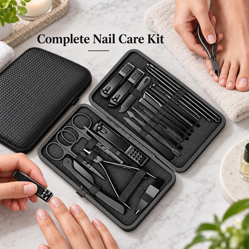 24-Piece Manicure & Pedicure Nail Care Set – Stainless Steel
