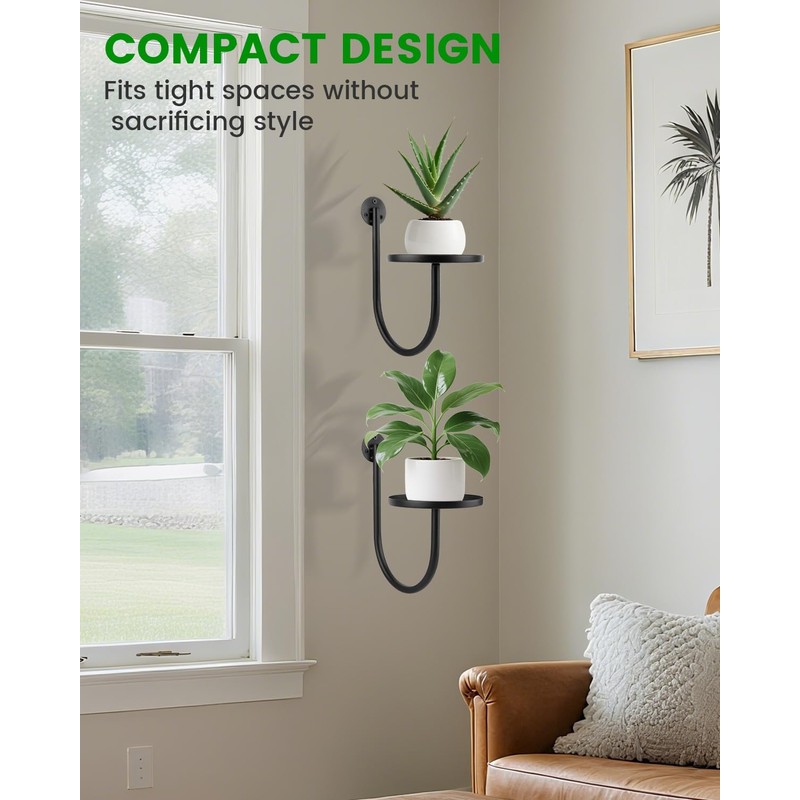 Wall Planters for Indoor Plants, Mounted Holder Shelf 3 Pack,