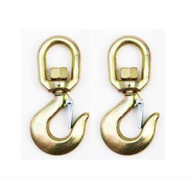 HI-GEAR 2 Ton Hoist Swivel Hooks for Lifting Chains, 4,400 Lbs Working Capacity, Heavy Duty Swivel Eye Hook, G70 Chain, 5/8’’ Safety Latch, for Rigging, Lifting & Overhead Applications, Pack of 2.