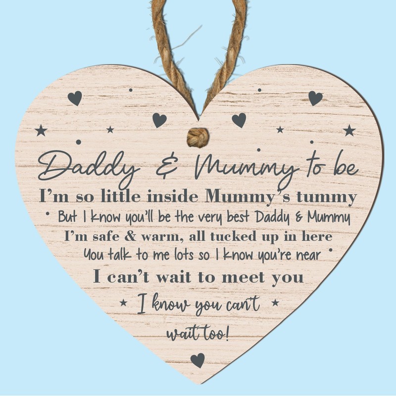 Handcrafted Countdown to Parenthood: Mummy & Daddy to Be Wooden