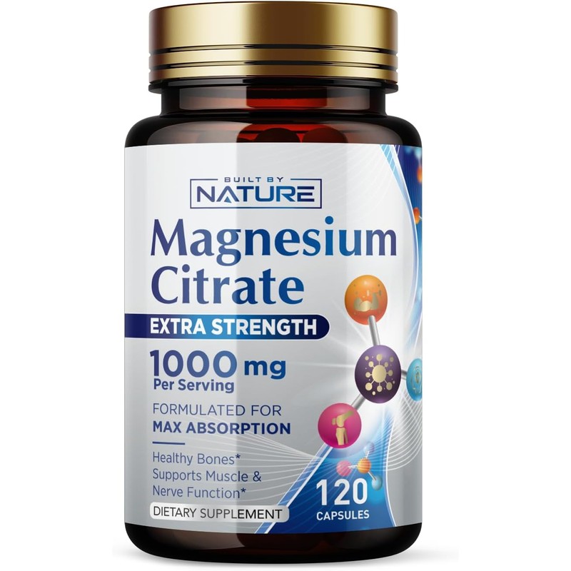 Built by Nature Citrato de Magnesio 1000 Mg Suplemento