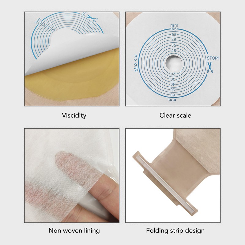 10pcs Colostomy Bag Disposable Adhesive One Piece Drainable Ostomy Pouch