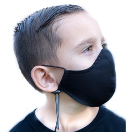 Headmost Comfymax Low Profile 2 Layer Fabric Facemask: Water Repellent, Washable & Breathable Face Mask (Youth Black)