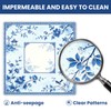 Mocsicka Blue Chinoiserie Mahjong Mat 31.5" x 31.5" with Carry