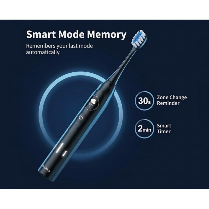 Oralflipp - Cepillo de dientes eléctrico sónico, pantalla LED inteligente