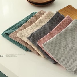 Kitchen cloth, pretty kitchen cloth, pure cotton kitchen cloth, cotton cloth, dish towel, eco-friendly dish towel, waffle blue green / 키친크로스 예쁜 주방 행주 순면 키친클로스 면행주 디쉬 타올 친환경 접시 타월, 와플 청녹색