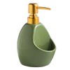 SHIIANN Green Ceramic Soap Dispenser with Sponge Holder – Refillable