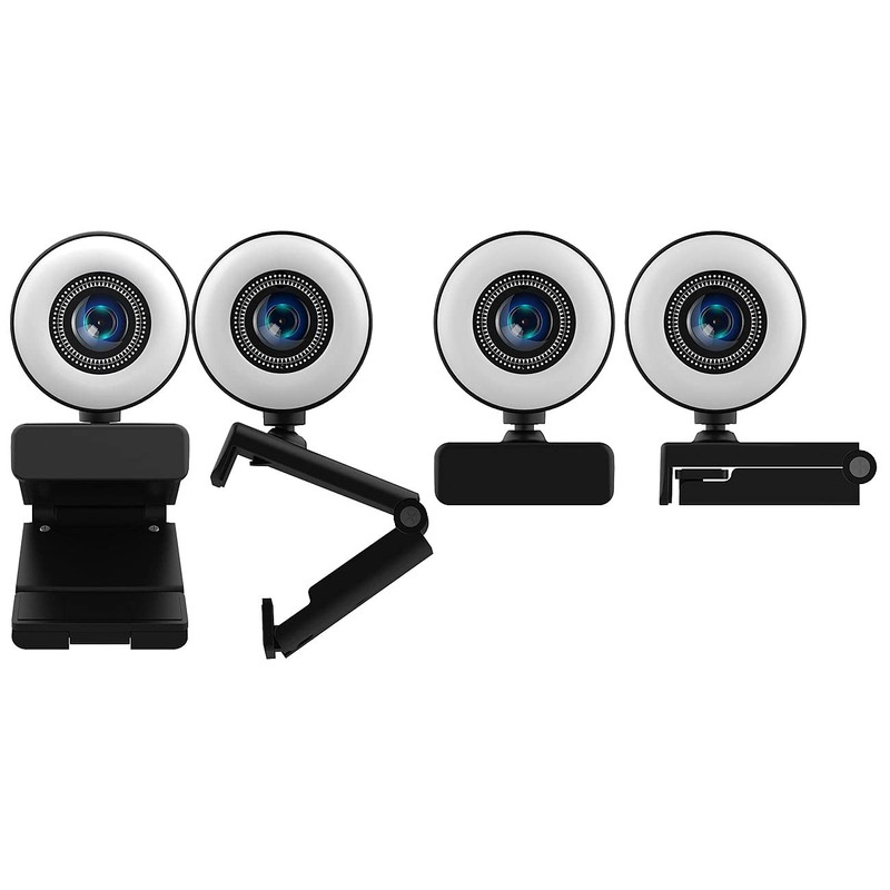 Somikon Webcam with Light: Full HD USB Webcam with LED