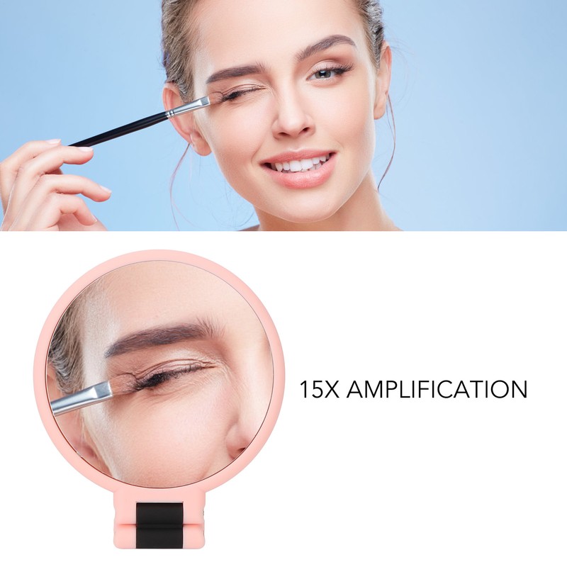 15X Magnification Mirror Double Sided Portable Foldable Handheld Makeup Mirror